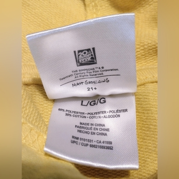 The Simpsons Bart Simpson EAT MY SHORTS Mens L Hoodie Sweater Pull Over Rare HTF - Picture 8 of 10